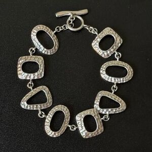 Designer HAN Bracelet 7” | Made in Italy | Modern Hammered Link